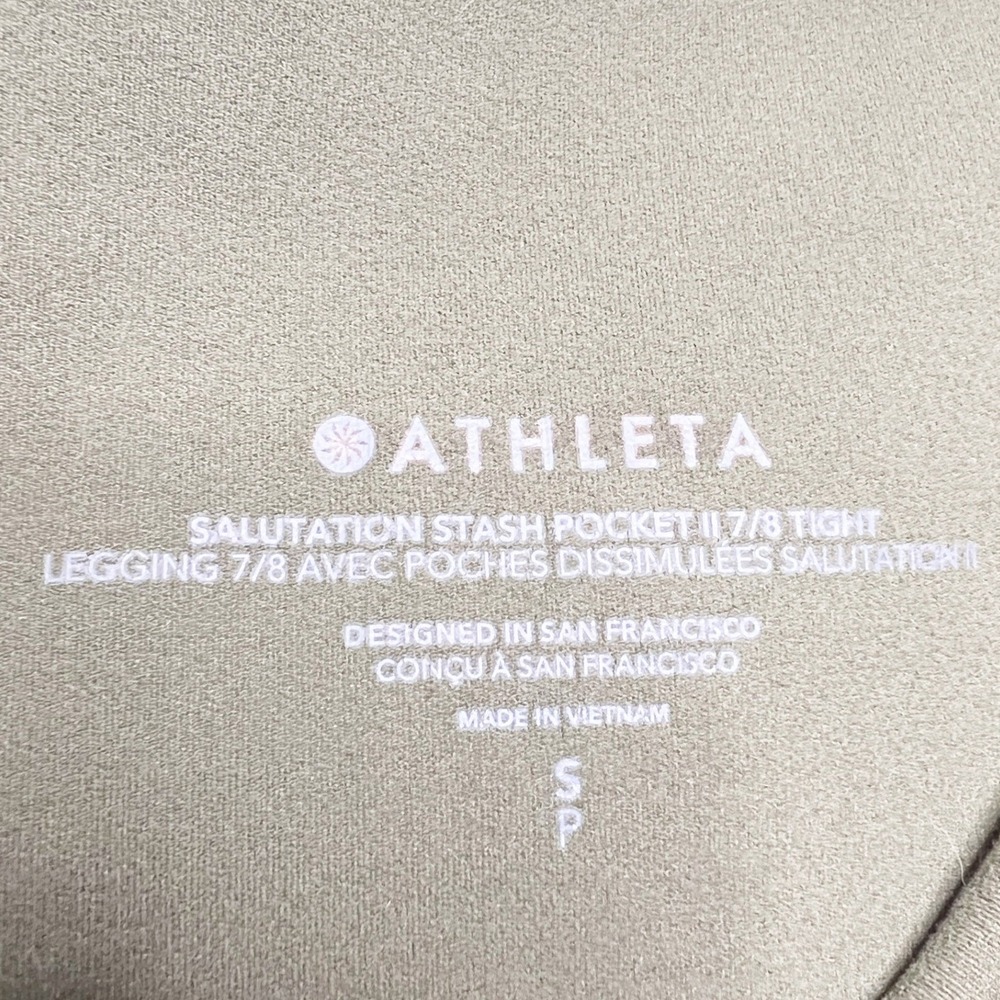 Athleta Salutation Stash Pocket II 7/8 Tight Olive Green High Rise Leggings S - Picture 7 of 8